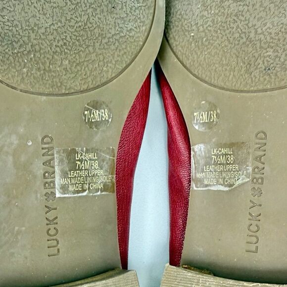 Lucky Brand Cahill Red Soft Structure Leather Slip On Low Heel Loafer Flats - Picture 15 of 15